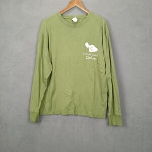 Piiholo Ranch Zipline Sweatshirt Mens Medium Olive Green Crew‎ Neck Long Sleeve